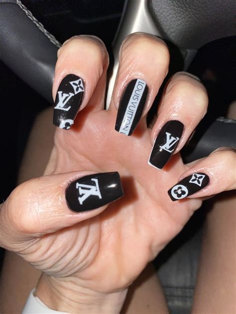 black and white louis vuitton nails|louis vuitton french ombre.